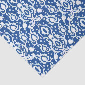 Marokkaans Blauw en Wit Casbah Damask Tissuepapier (Detail)