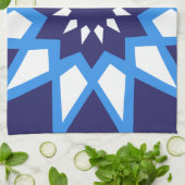 Marokkaans blauw en wit patroon keukenhanddoek (Gevouwen)