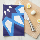 Marokkaans blauw en wit patroon keukenhanddoek (Quarter Fold)