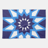 Marokkaans blauw en wit patroon keukenhanddoek (Horizontaal)