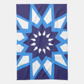 Marokkaans blauw en wit patroon keukenhanddoek (Verticaal)