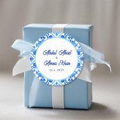 Marokkaans Blauw Patroon Islamitische Moslim Bruil Ronde Sticker