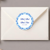 Marokkaans Blauw Patroon Islamitische Moslim Bruil Ronde Sticker