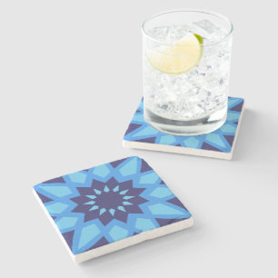 Marokkaans blauw patroon stenen onderzetter