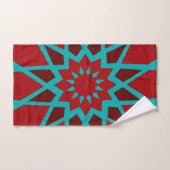 Marokkaans Blauwgroen en rood patroon Bad Handdoek (Handdoek)