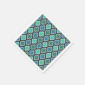 Marokkaans Blauwgroen Turquoise Blue Quatrefoil Pa Servetten (Hoek)