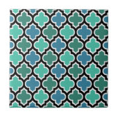 Marokkaans Blauwgroen Turquoise Blue Quatrefoil Pa Tegeltje (Voorkant)