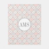 Marokkaans bloemmonogram gepersonaliseerd fleece deken (Voorkant)