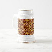 Marokkaans Boho Rood Goud Abstract Patroon Bierpul (Voorkant links)