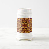 Marokkaans Boho Rood Goud Abstract Patroon Bierpul (Center)