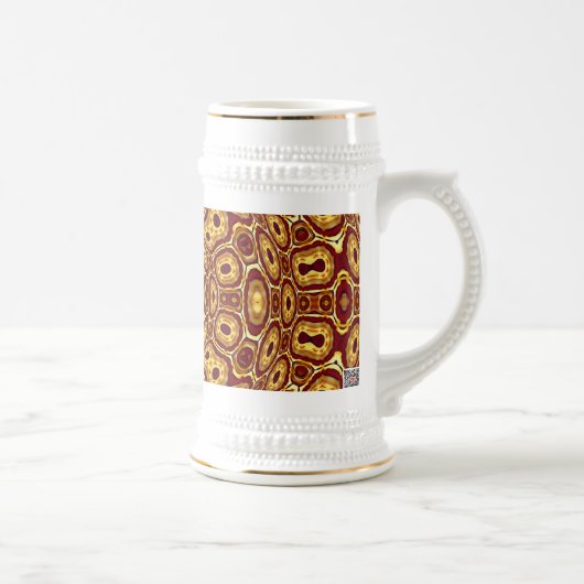 Marokkaans Boho Rood Goud Abstract Patroon Bierpul (Rechts)