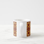 Marokkaans Boho Rood Goud Abstract Patroon Espresso Kop (Achterkant)