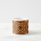 Marokkaans Boho Rood Goud Abstract Patroon Espresso Kop (Voorkant)