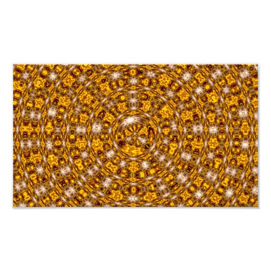 Marokkaans Boho Rood Goud Abstract Patroon Foto Afdruk (Voorkant)