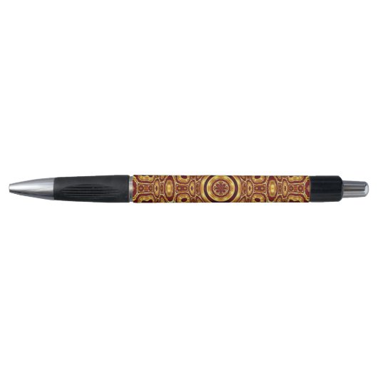 Marokkaans Boho Rood Goud Abstract Patroon Pen (Voorkant)