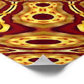 Marokkaans Boho Rood Goud Abstract Patroon Poster (Hoek)