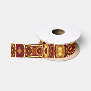 Marokkaans Boho Rood Goud Abstract Patroon Satijnen Lint