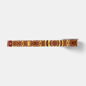 Marokkaans Boho Rood Goud Abstract Patroon Satijnen Lint (Voorkant)