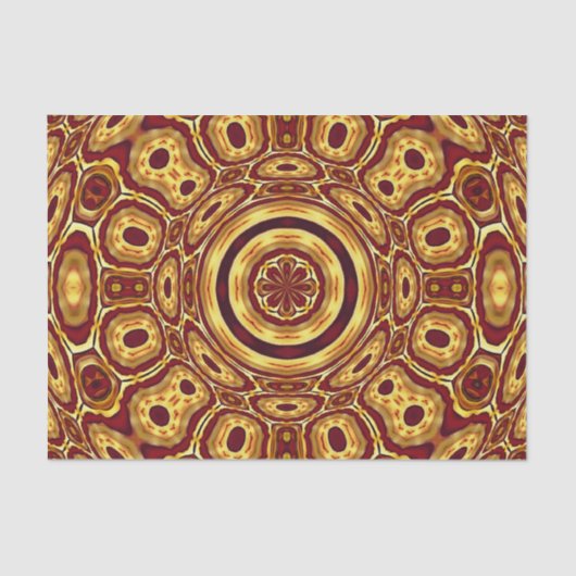 Marokkaans Boho Rood Goud Abstract Patroon Tissuepapier (Voorkant)