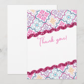 Marokkaans Chic Glittery Modern Bedankkaart (Voorkant / Achterkant)