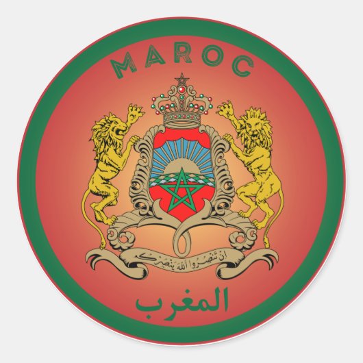 Marokkaans Erfgoed Embleem Ronde Sticker (Voorkant)