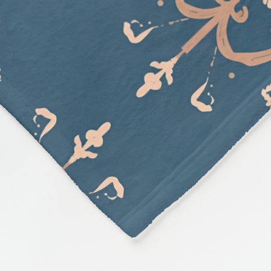 Marokkaans geïnspireerd blauw en bruin medaillon p fleece deken (Hoek)