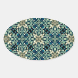 Marokkaans geïnspireerd design ovale sticker