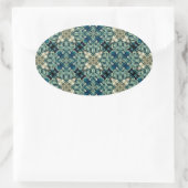 Marokkaans geïnspireerd design ovale sticker (Tas)