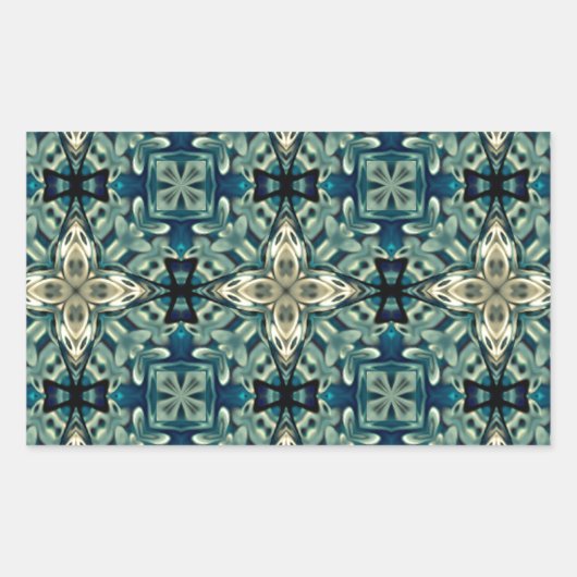 Marokkaans geïnspireerd design rechthoekige sticker (Voorkant)
