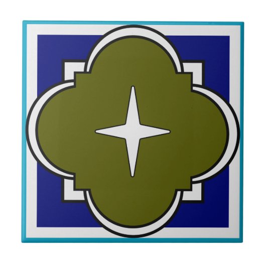 Marokkaans geïnspireerde keramische tegel tegeltje (Voorkant)