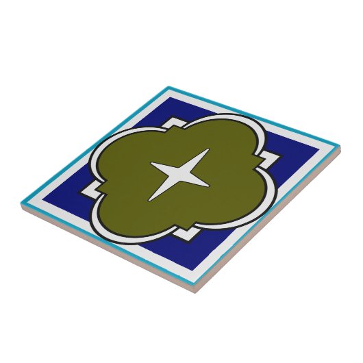 Marokkaans geïnspireerde keramische tegel tegeltje (Zijkant)