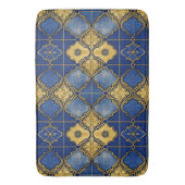 Marokkaans geïnspireerde patroon Quatrefoils Blauw Badmat (Voorkant Verticaal)