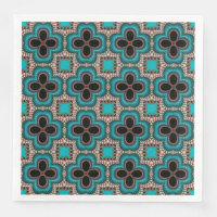 Marokkaans geometrisch Floral Pattern Blauwgroen T