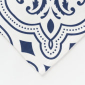 Marokkaans geometrisch gewaagd blauw decoratief ve fleece deken (Hoek)