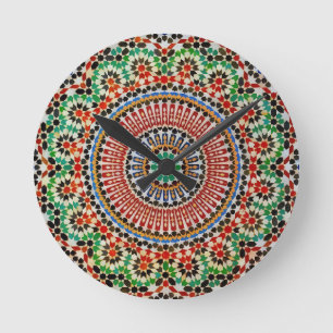 Marokkaans geometrisch patroon ronde klok