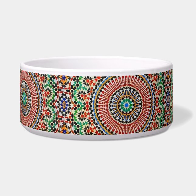Marokkaans geometrisch patroon  voerbakje (Voorkant)