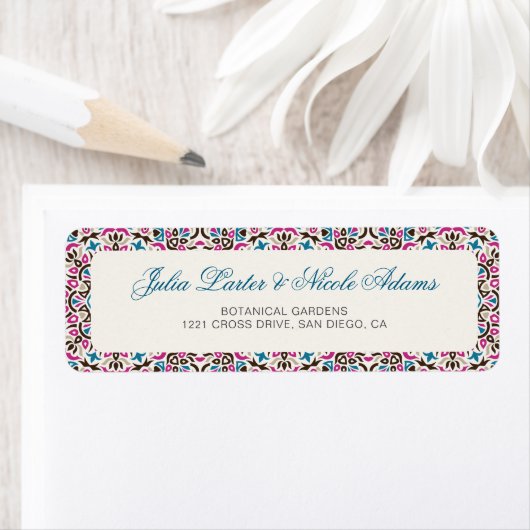 Marokkaans geometrisch traliewerk Mandala Bruiloft Etiket (Insitu)