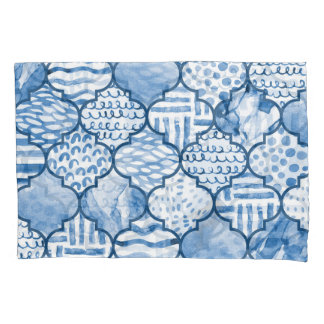 Marokkaans geometrisch, waterverf naadloos patroon kussensloop