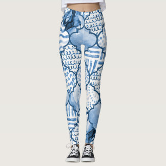 Marokkaans geometrisch, waterverf naadloos patroon leggings