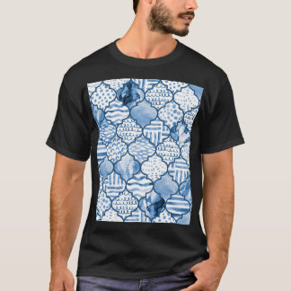 Marokkaans geometrisch, waterverf naadloos patroon t-shirt