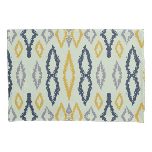 Marokkaans Ikat Blue Yellow Mint Pattern Kussensloop (Voorkant)