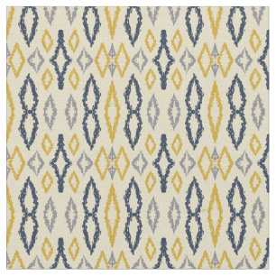 Marokkaans Ikat Blue Yellow Pattern Stof
