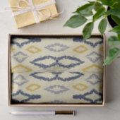 Marokkaans Ikat Blue Yellow Pattern Tissuepapier (Geschenk)