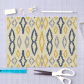 Marokkaans Ikat Blue Yellow Pattern Tissuepapier (Craft)