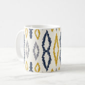 Marokkaans Ikat Blue Yellow White Pattern Koffiemok (Voorkant links)