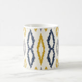 Marokkaans Ikat Blue Yellow White Pattern Koffiemok (Center)