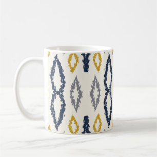 Marokkaans Ikat Blue Yellow White Pattern Koffiemok