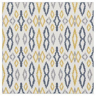 Marokkaans Ikat Blue Yellow White Pattern Stof