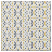 Marokkaans Ikat Blue Yellow White Pattern Stof (Swatch)