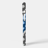 Marokkaans Ikat Damask, blauw en grijs / grijs Case-Mate iPhone Case (Achterkant / Links)